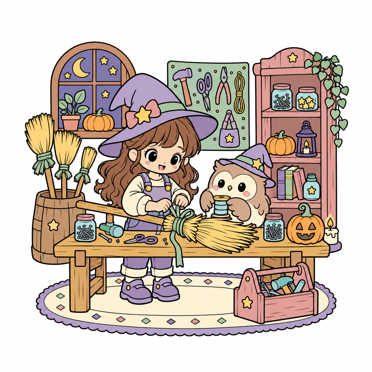 Broom Repair Workshop colored example