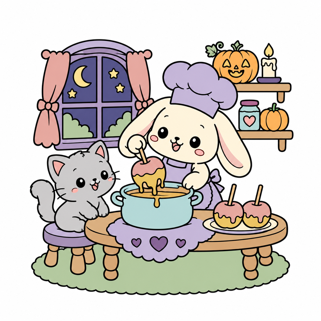 Bunny Caramel Apples colored example
