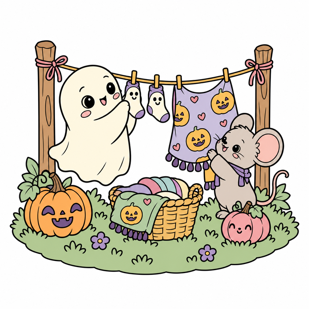 Ghost Laundry Day colored example