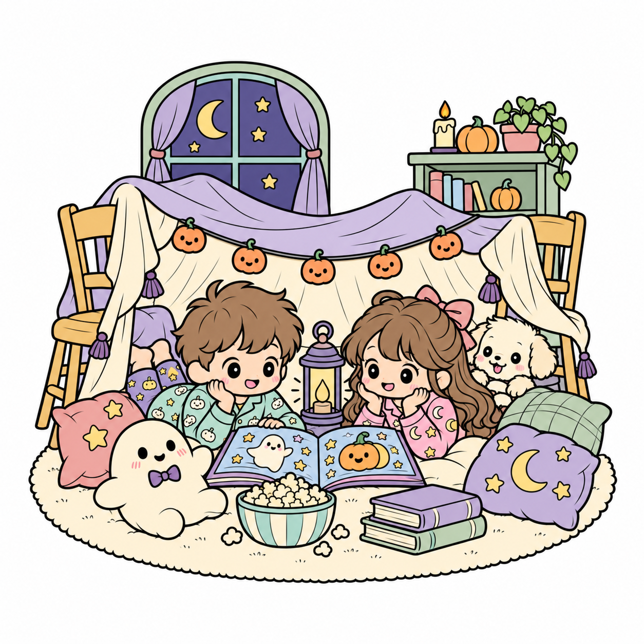 Halloween Blanket Fort colored example