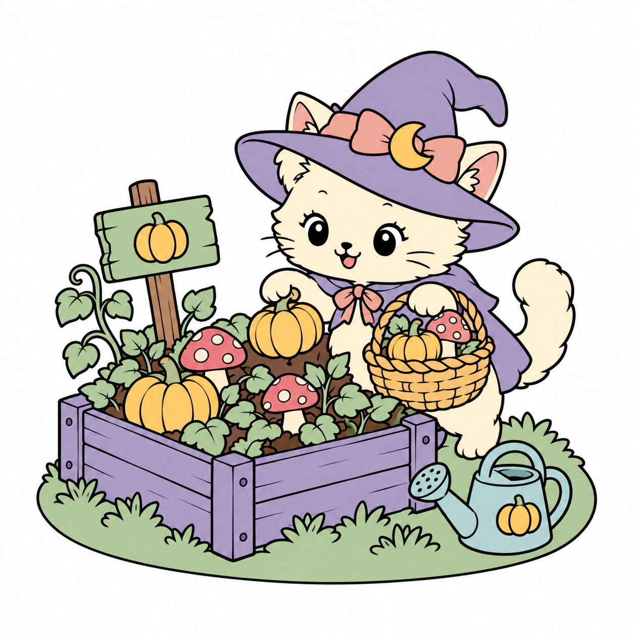 Kitty Witch Garden colored example