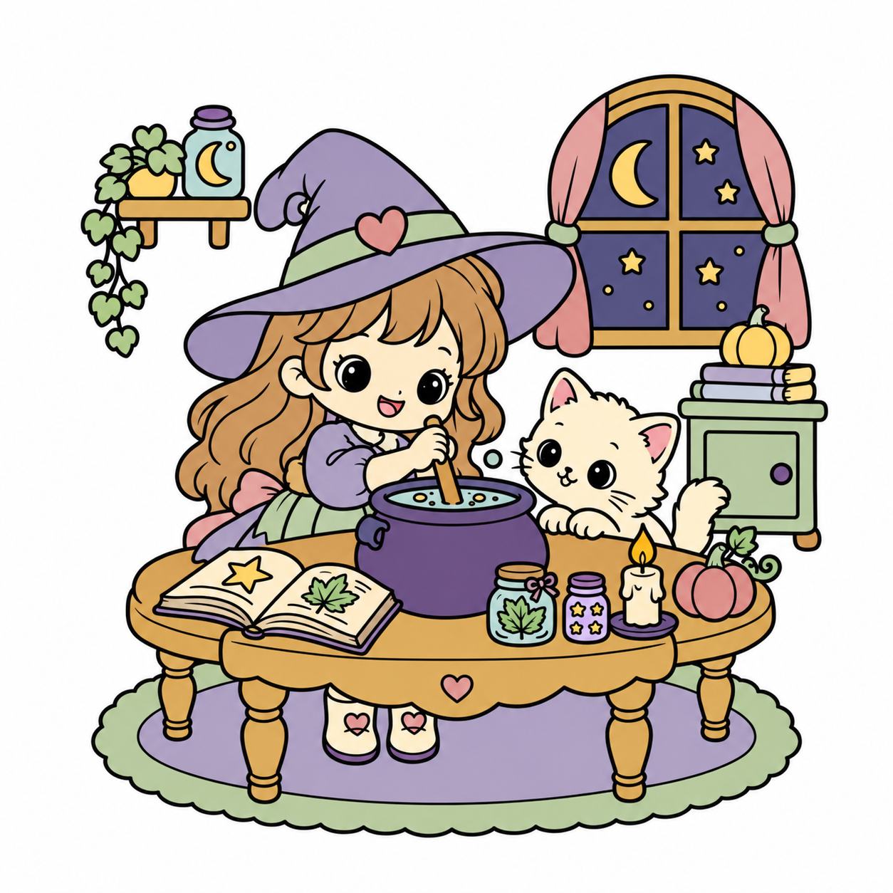 Little Witch Potion Lesson colored example