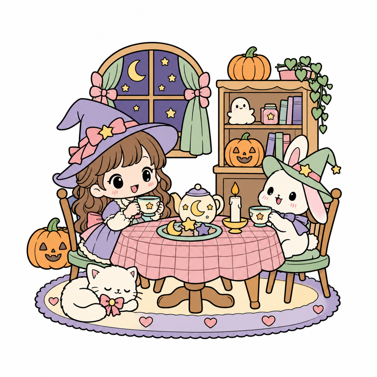 Moon Cookie Tea Party colored example