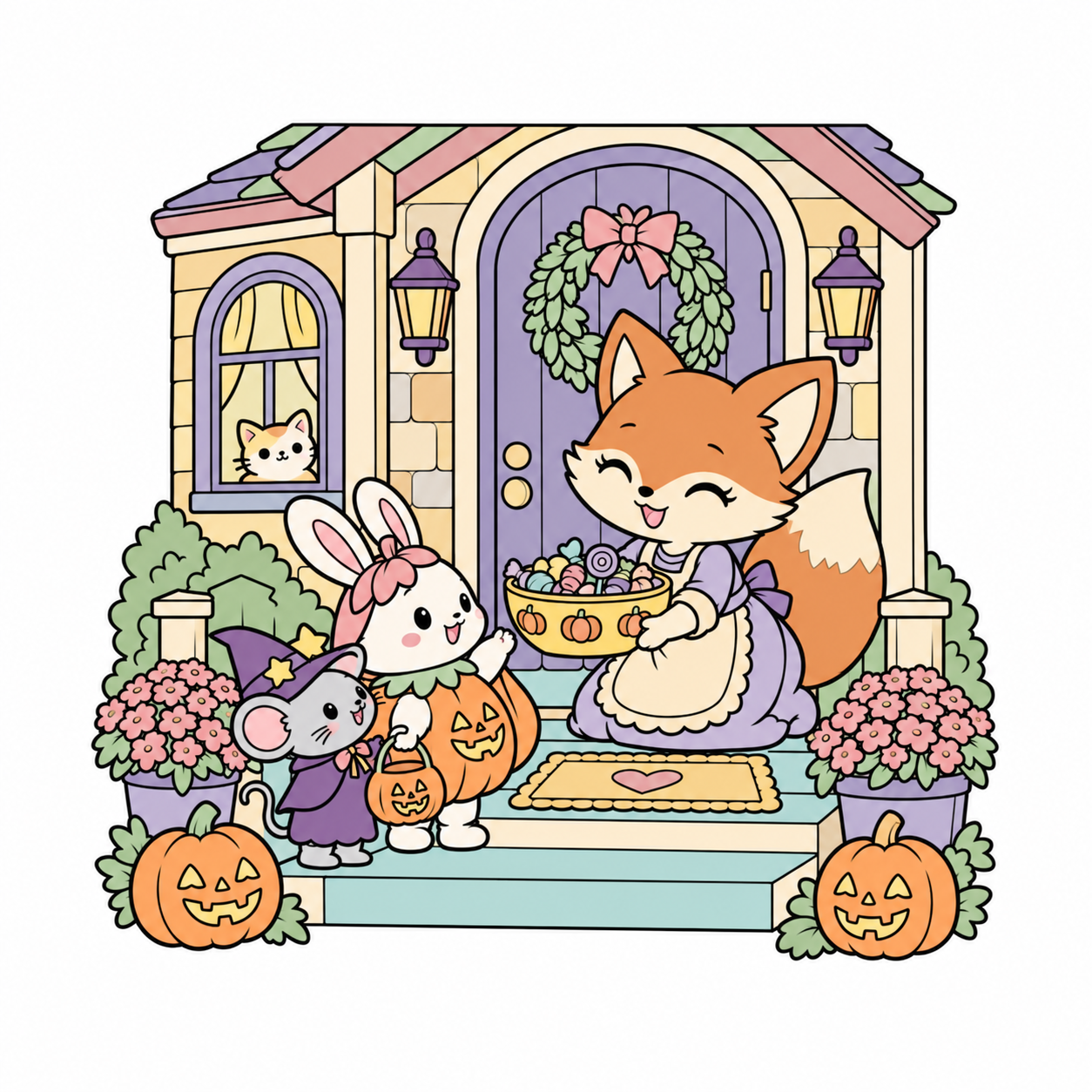 Trick-or-Treat Doorstep colored example