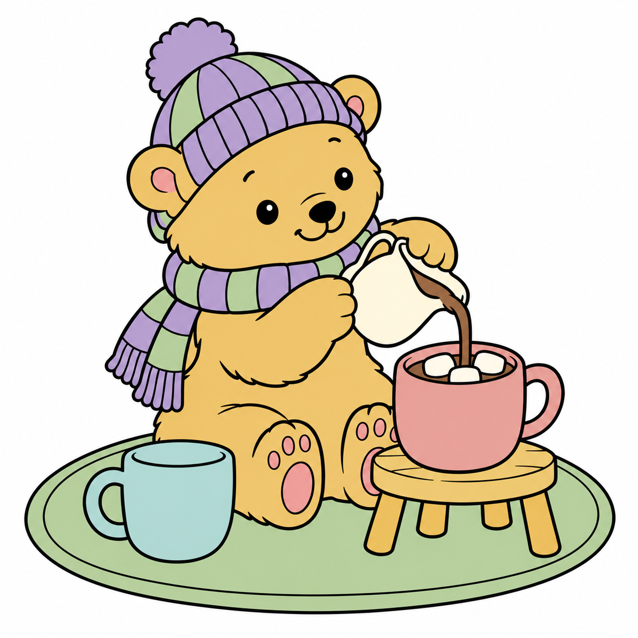 Polar Bear Cocoa Pour colored example