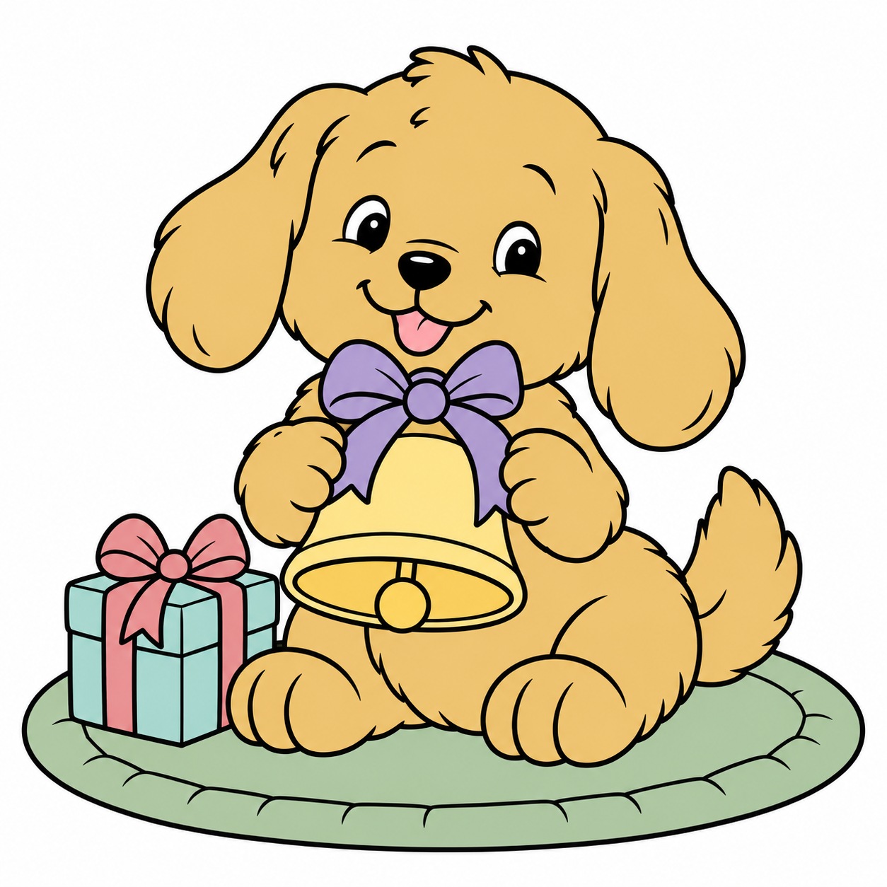 Puppy's Christmas Bell colored example