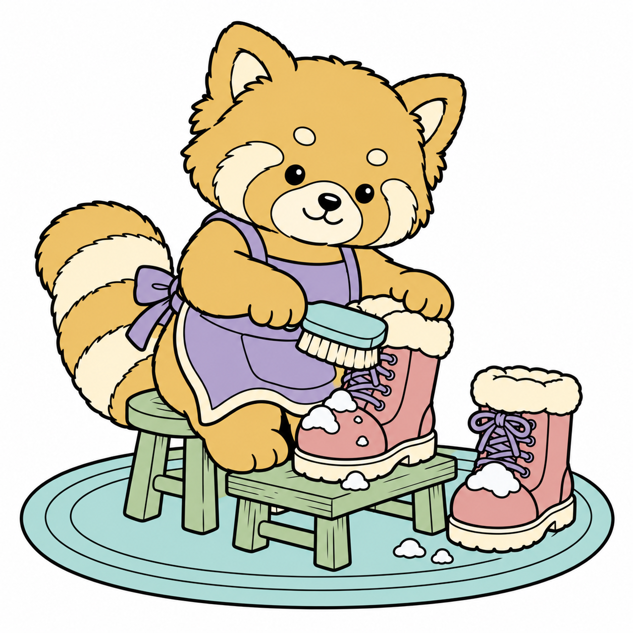Red Panda's Snow Boot Brush colored example