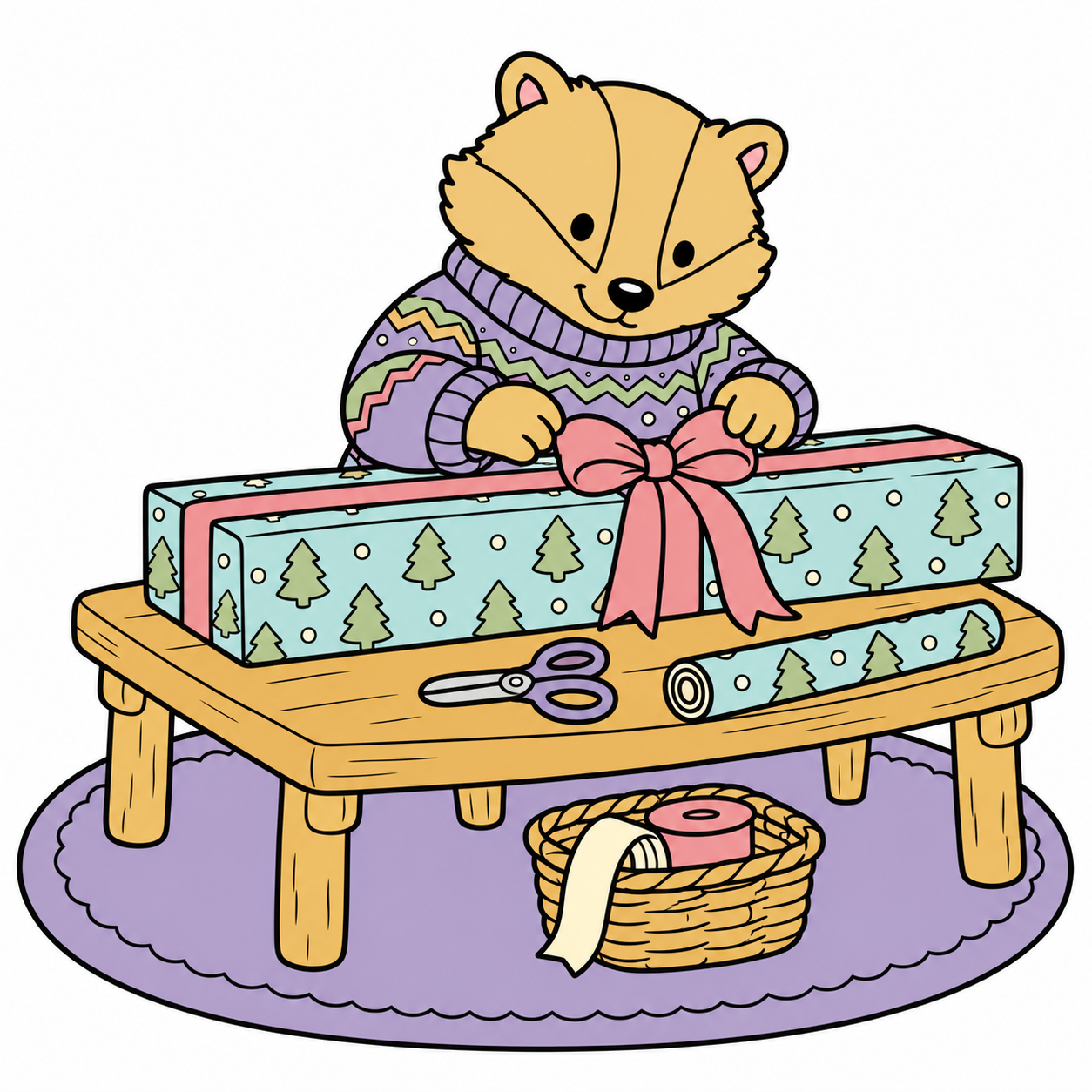 Badger's Long Gift Wrap colored example