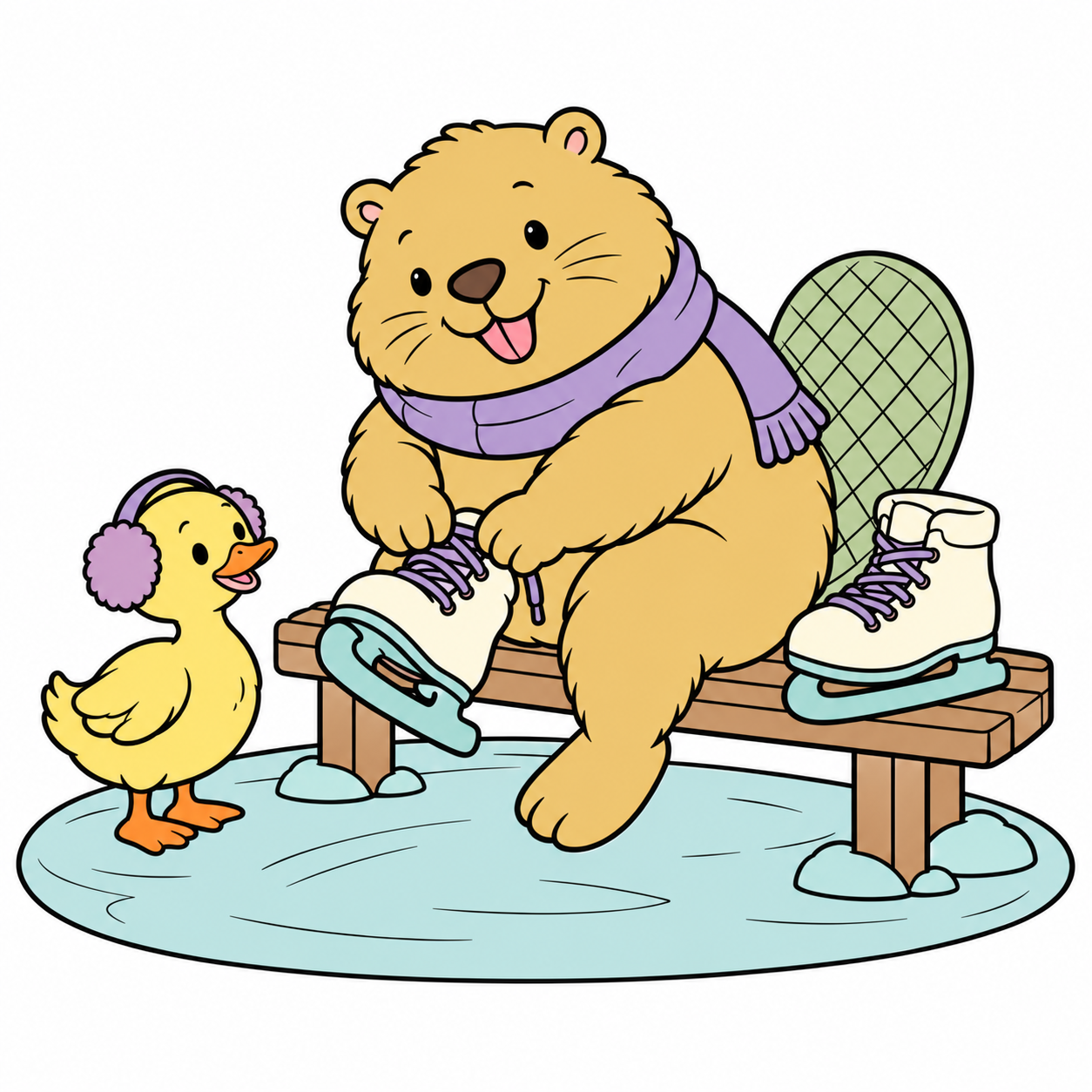 Beaver's Ice Skate Bench colored example
