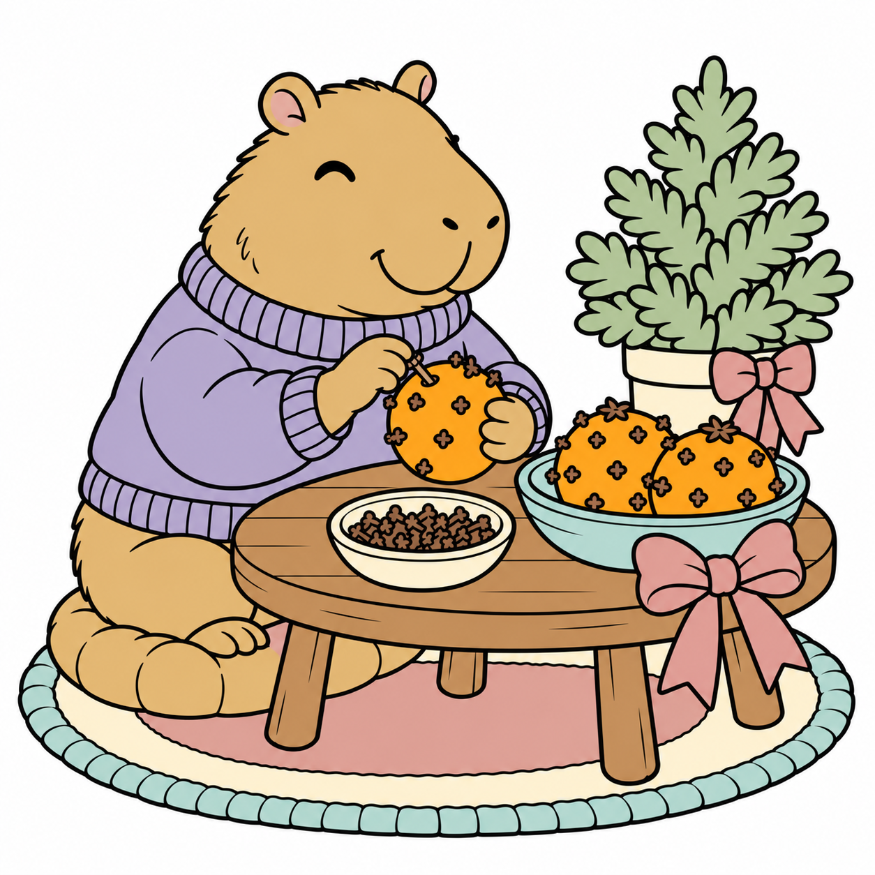 Capybara's Orange Pomanders colored example