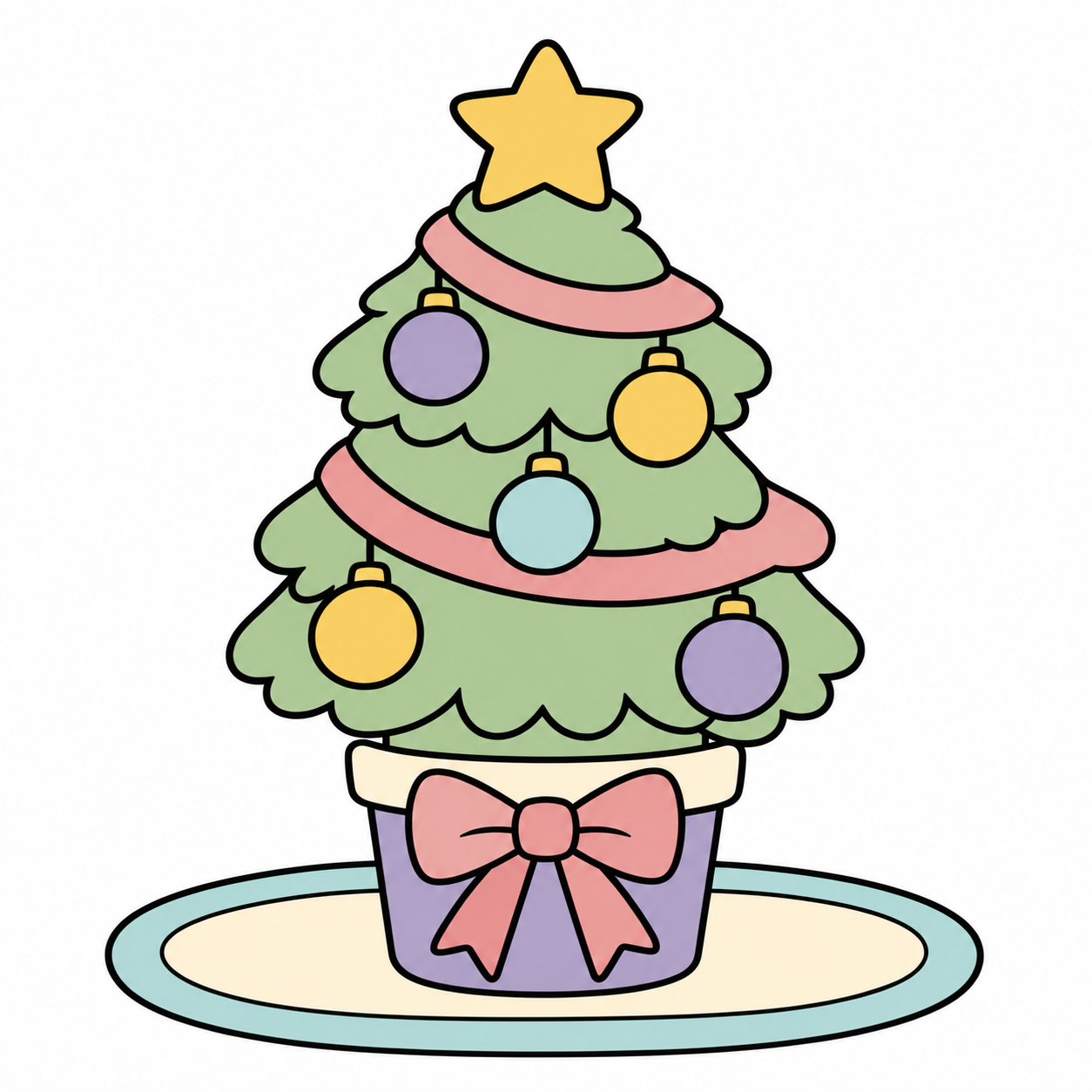 Easy Christmas Tree colored example