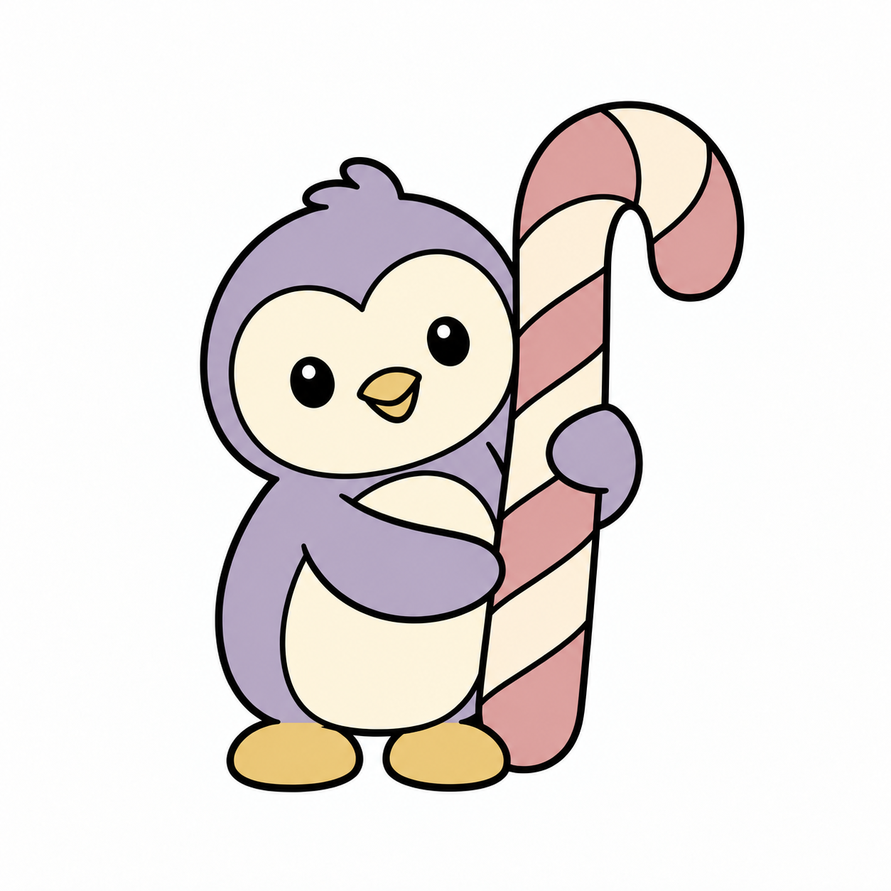 Penguin with a Candy Cane colored example