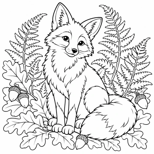 Woodland Fox coloring picture