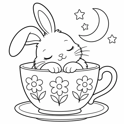 Sleepy Bunny coloring picture