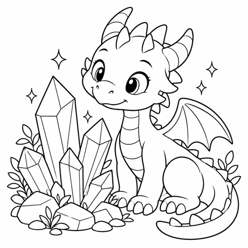 Friendly Baby Dragon coloring picture