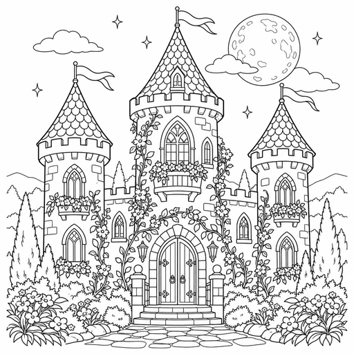 Enchanted Castle coloring picture