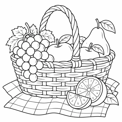 Fruit Picnic coloring picture