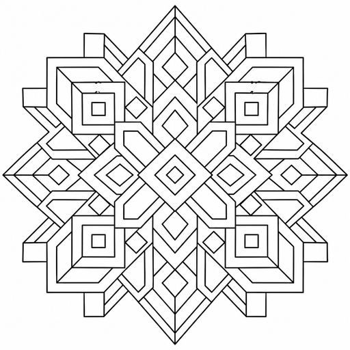 Geometric Star Mandala coloring picture