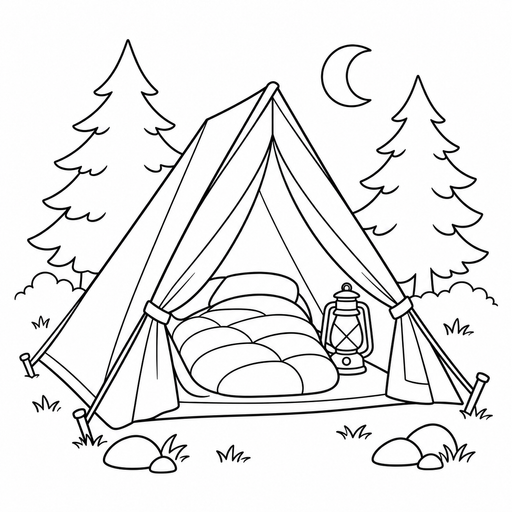 Lantern Camping Nook coloring picture