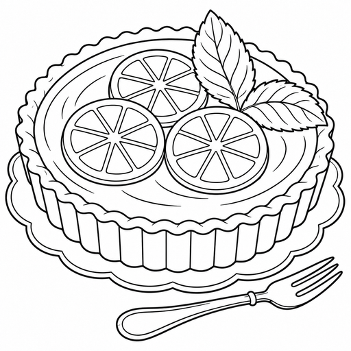Lemon Tart Tea Plate coloring picture