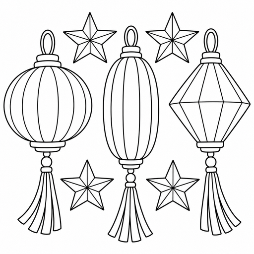 Festival Paper Lanterns coloring picture