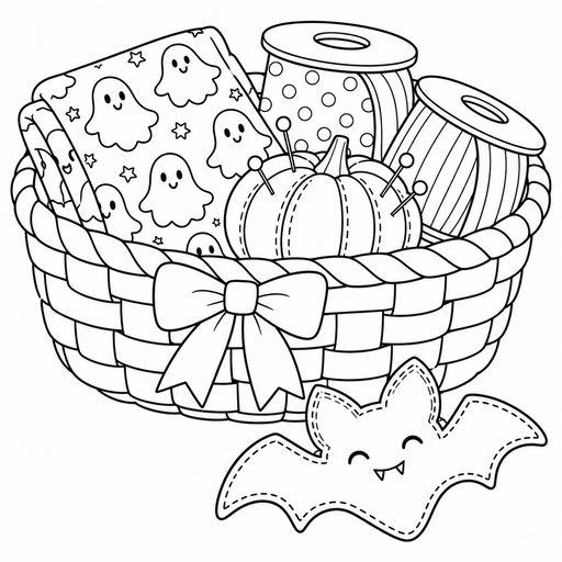 Halloween Craft Basket coloring picture