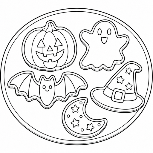 Halloween Cookie Plate coloring picture