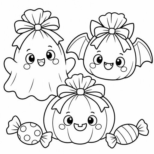 Trick Treat Candy Pouches coloring picture