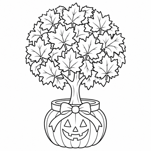 Pumpkin Leaf Topiary coloring picture