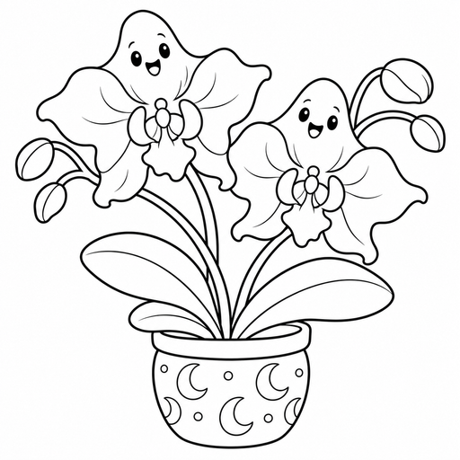 Ghost Orchid Planter coloring picture
