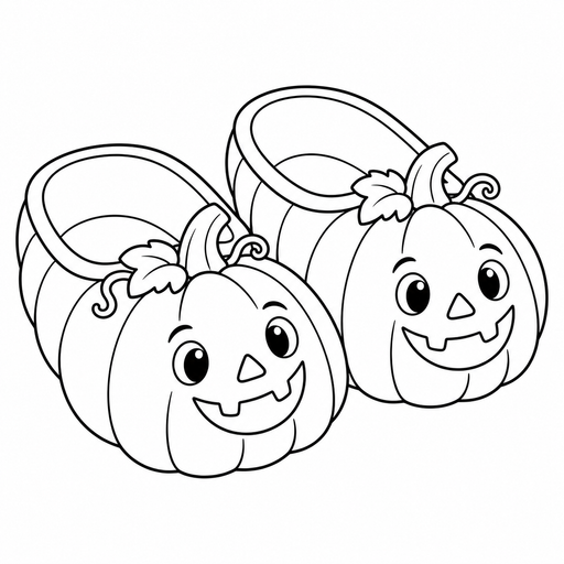 Pumpkin Slipper Pair coloring picture