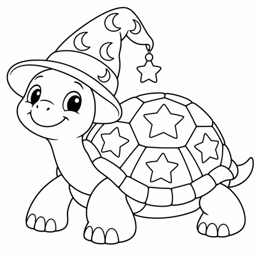 Moon Wizard Turtle coloring picture