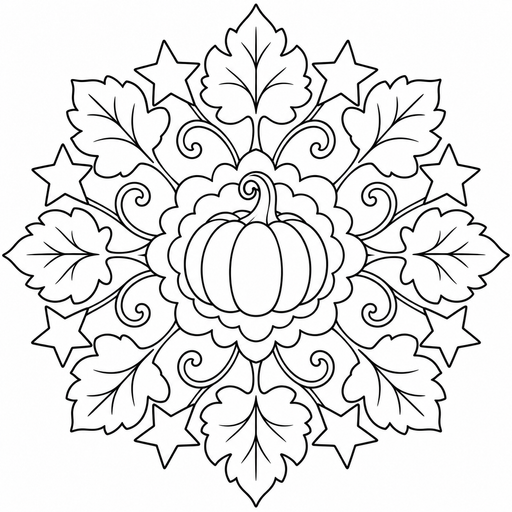 Pumpkin Star Rosette coloring picture