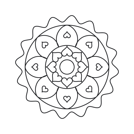 Heart Petal Mandala coloring picture