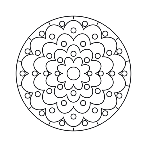 Rainbow Scallop Mandala coloring picture