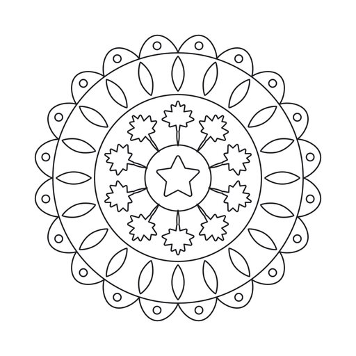 Autumn Maple Mandala coloring picture