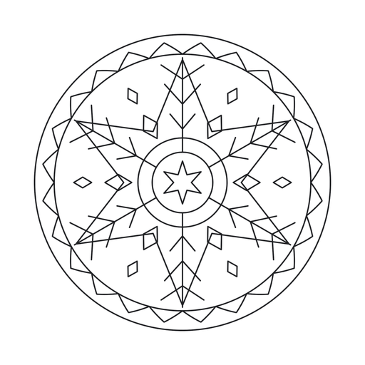Snowflake Crystal Mandala coloring picture