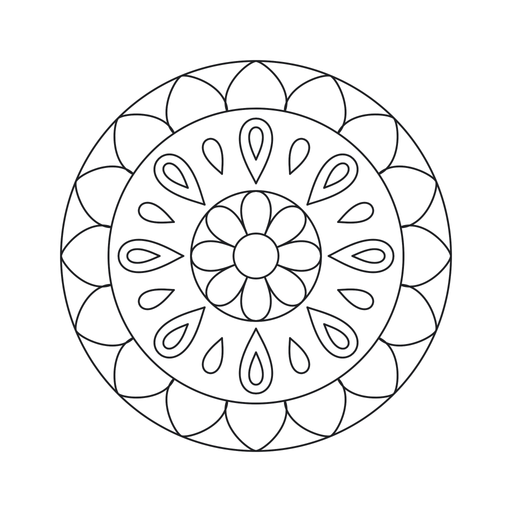 Teardrop Bouquet Mandala coloring picture