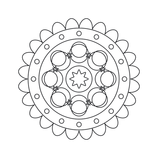 Moon Phase Mandala coloring picture