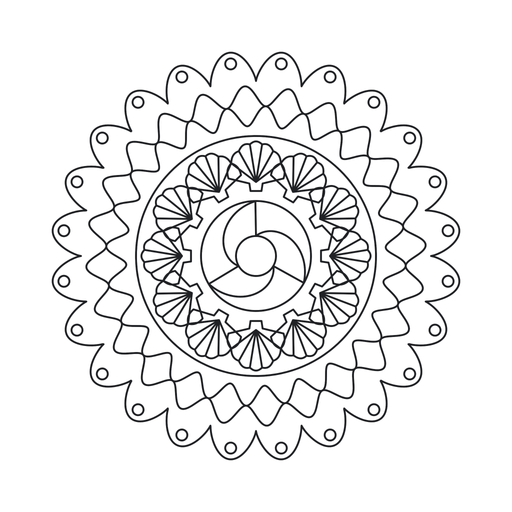 Sea Shell Spiral Mandala coloring picture