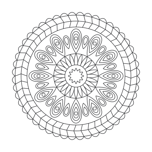 Peacock Feather Mandala coloring picture