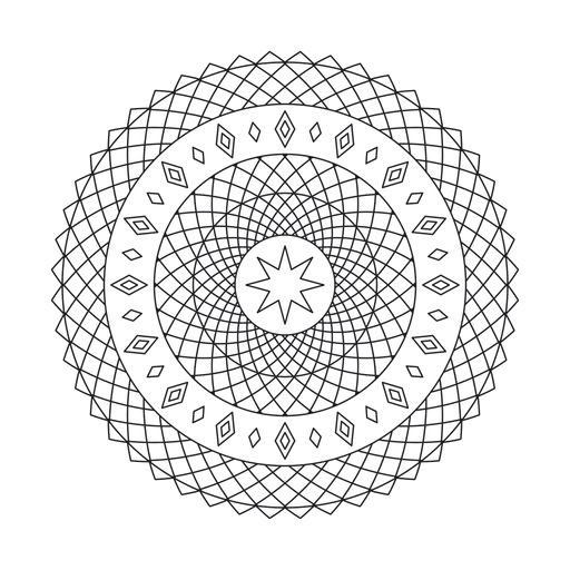 Kaleidoscope Jewel Mandala coloring picture