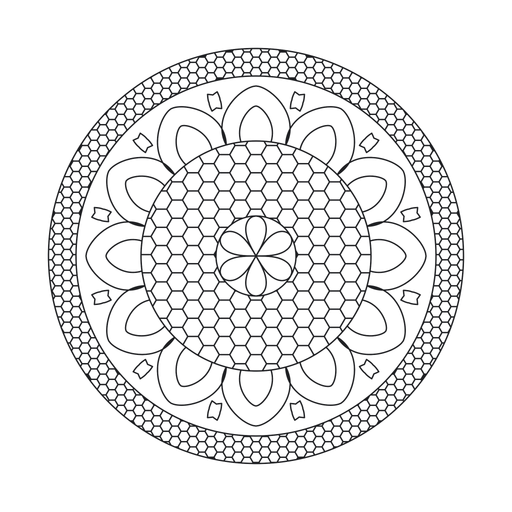 Honeycomb Bloom Mandala coloring picture