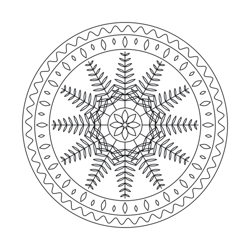 Fern Frond Mandala coloring picture