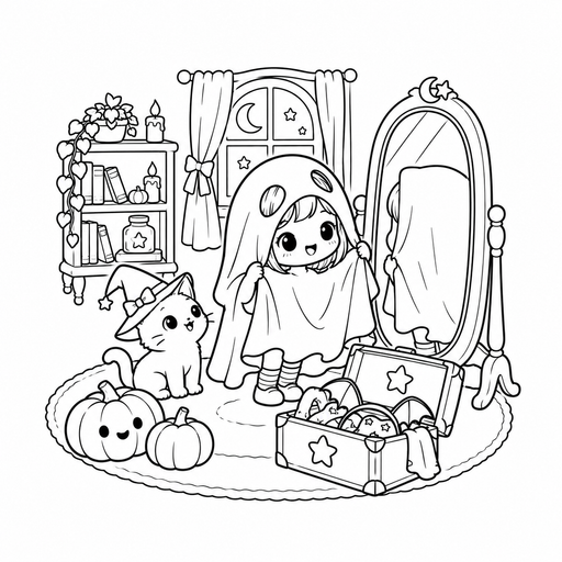 Cozy Costume Mirror coloring picture