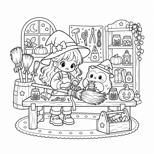 Broom Repair Workshop coloring picture