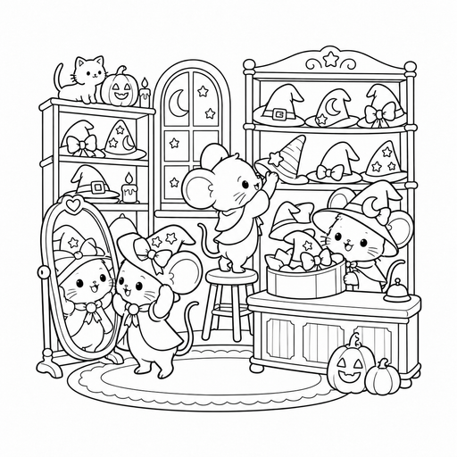 Mouse Hat Shop coloring picture