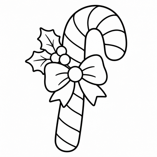 Easy Candy Cane coloring picture