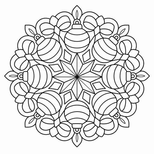 Christmas Ornament Mandala coloring picture